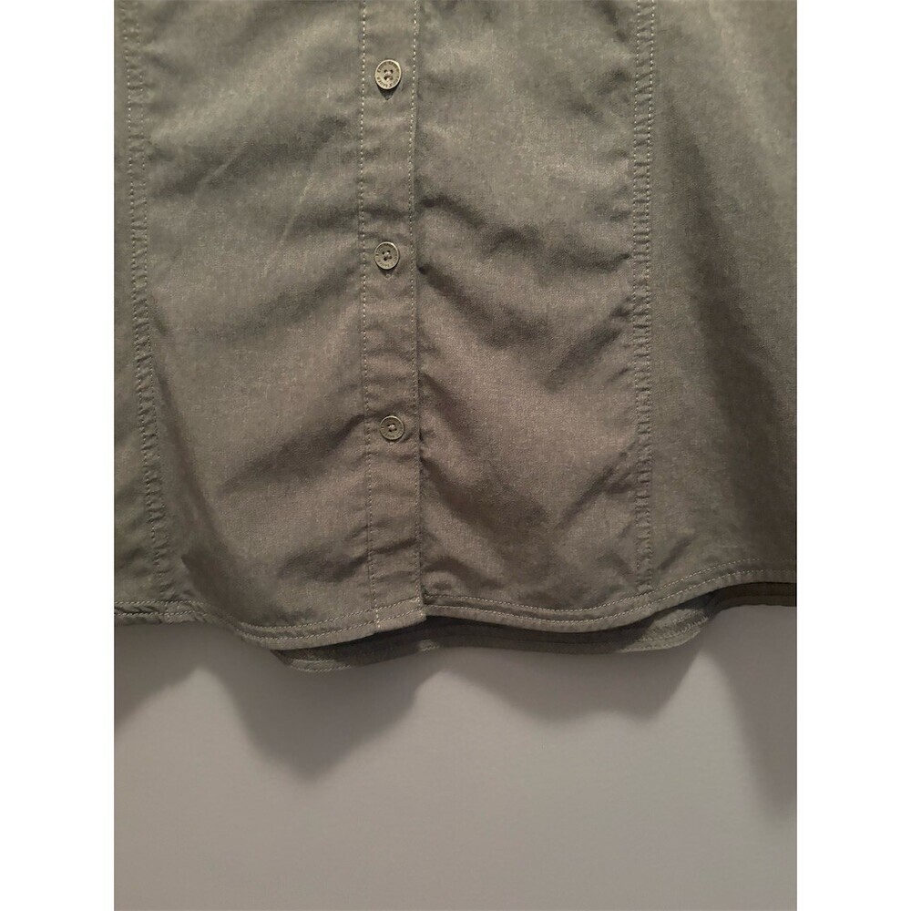 Eddie Bauer Blouse Womens Size S Dark Gray Sleeveless Button Front Pockets - Picture 3 of 9